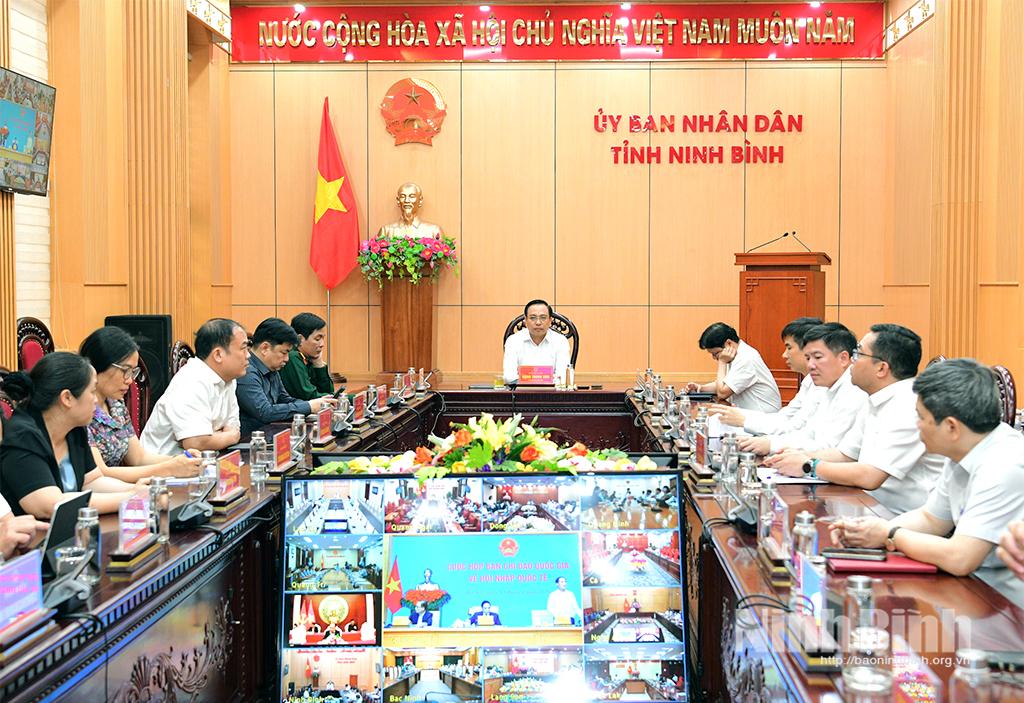 Quang cảnh hội nghị tại điểm cầu Ninh Bình.