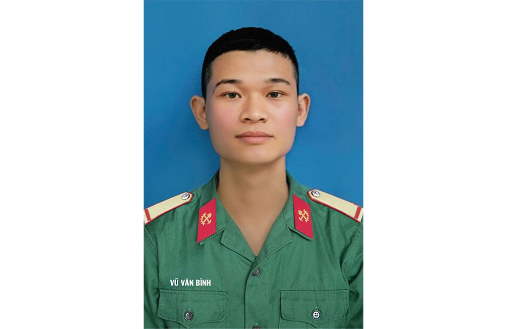 Thượng sĩ Vũ Văn Bình hy sinh khi làm nhiệm vụ.