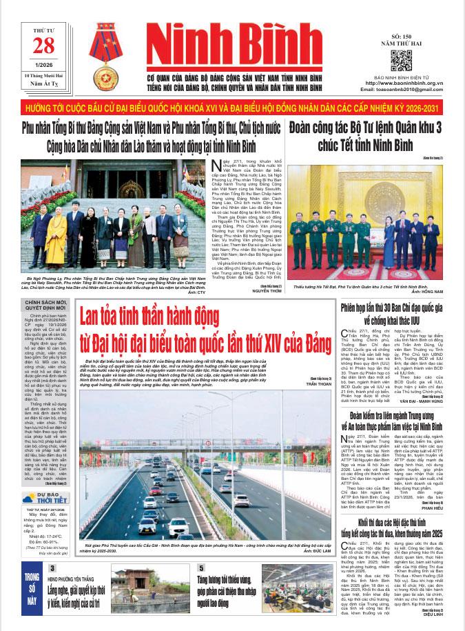 Ninh Bình thời sự số 150 (28/1/2026)