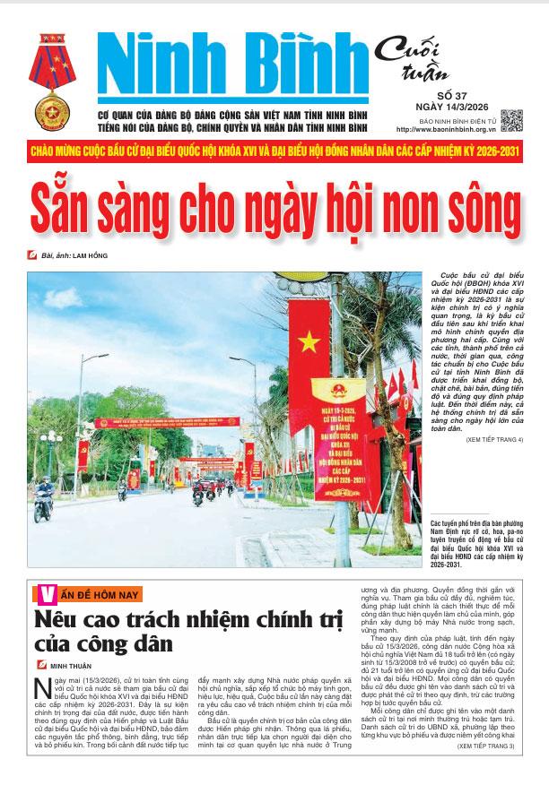 Ninh Bình cuối tuần số 37 (14/3/2026)