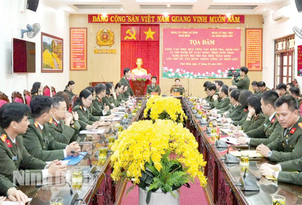 Đảng ủy Công an tỉnh phối hợp với Đảng ủy Học viện An ninh nhân dân tổ chức tọa đàm về công tác kiểm tra, giám sát theo tinh thần Nghị quyết Đại hội XIV của Đảng.