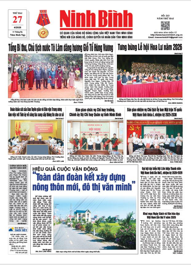 Ninh Bình thời sự số 213 (27/4/2026)