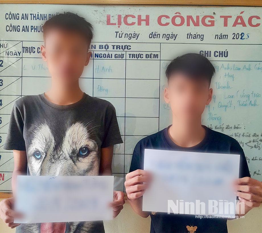 Lực lượng công an phường Châu Sơn nhanh chóng bắt giữ hai đối tượng thiếu niên thực hiện hành vi trộm cắp.