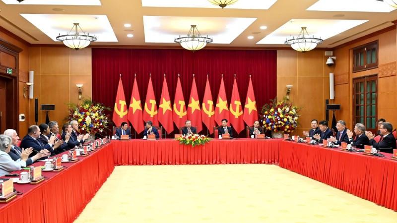 Quang cảnh cuộc tiếp tại Trụ sở Trung ương Đảng. (Ảnh: ĐĂNG KHOA)