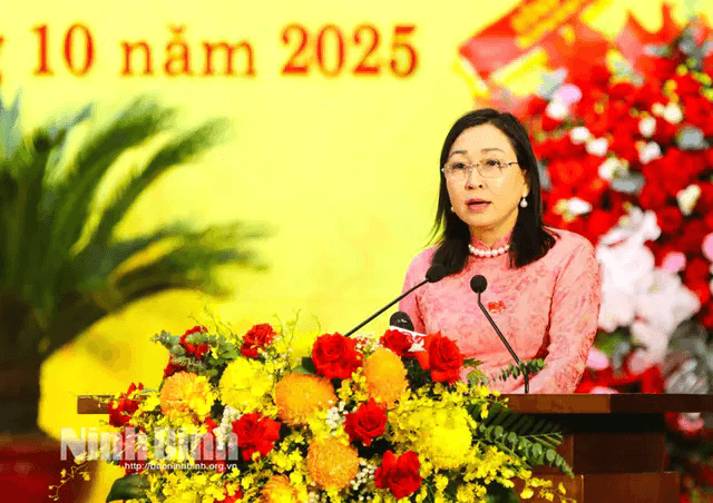 Toàn văn phát biểu bế mạc của đồng chí Đinh Thị Lụa, Phó Bí thư Thường trực Tỉnh ủy Ninh Bình tại Đại hội đại biểu Đảng bộ tỉnh Ninh Bình lần thứ I, nhiệm kỳ 2025 - 2030