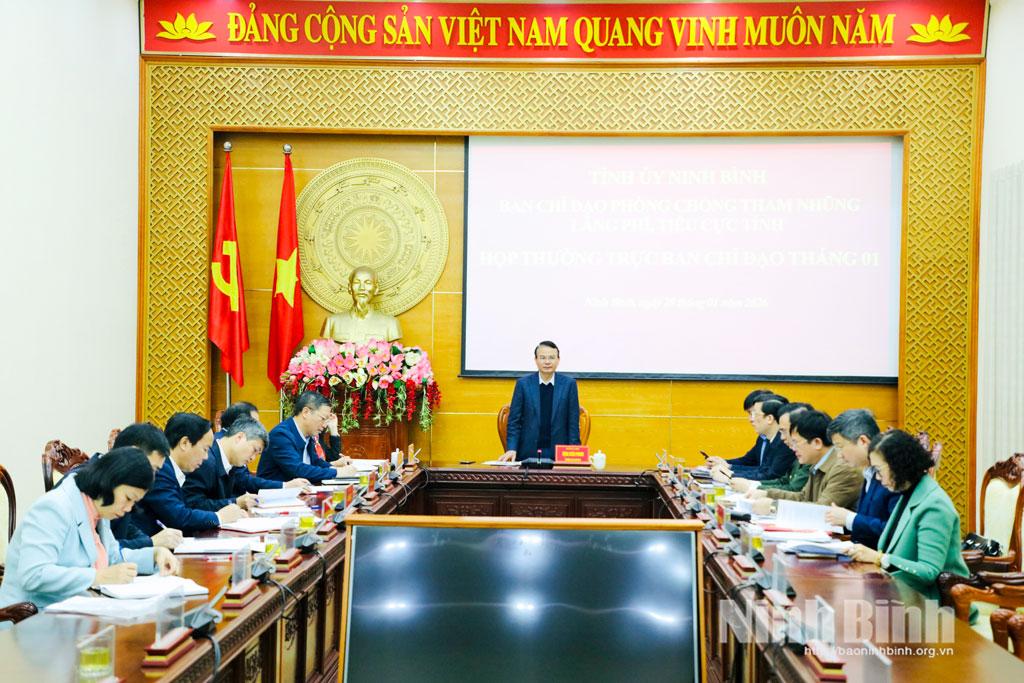 Thường trực Ban Chỉ đạo phòng, chống tham nhũng, lãng phí, tiêu cực tỉnh họp thường kỳ tháng 1/2026