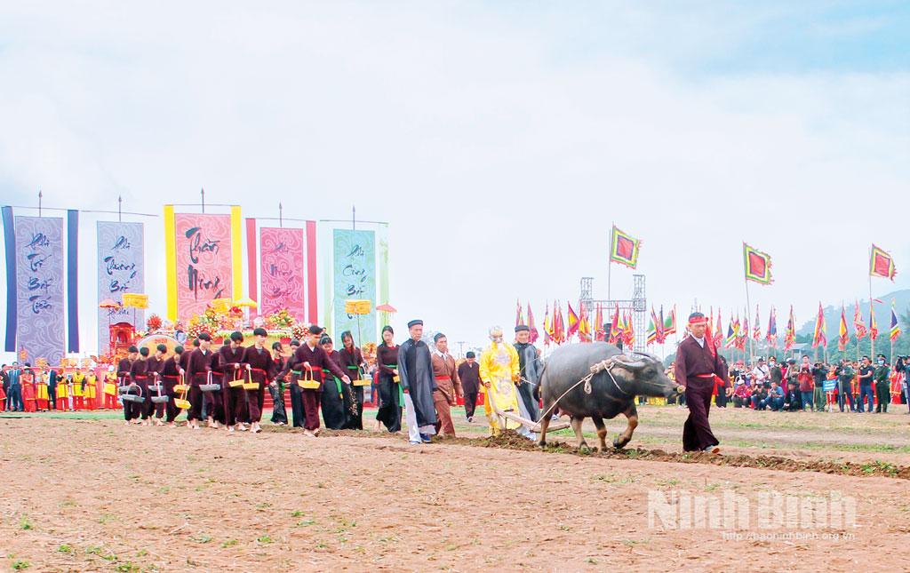 Nghi trình cày Tịch điền trong Lễ hội.