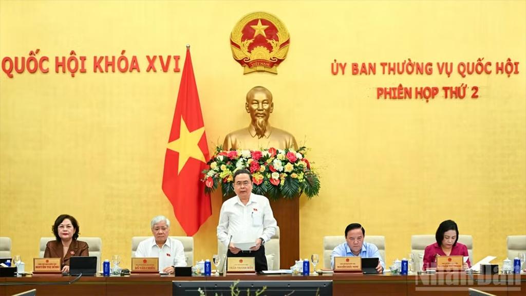 Chủ tịch Quốc hội Trần Thanh Mẫn phát biểu khai mạc phiên họp. (Ảnh: DUY LINH)