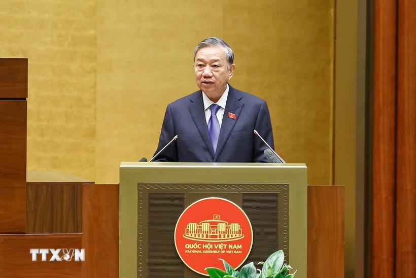 Tổng Bí thư Tô Lâm phát biểu chỉ đạo Hội nghị. (Ảnh: Doãn Tấn/TTXVN)