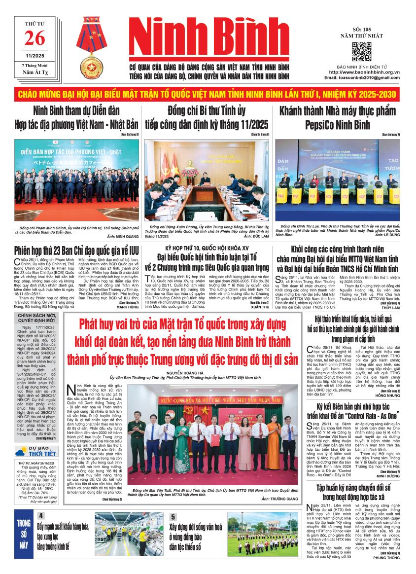 Ninh Bình thời sự số 105 (26/11/2025)