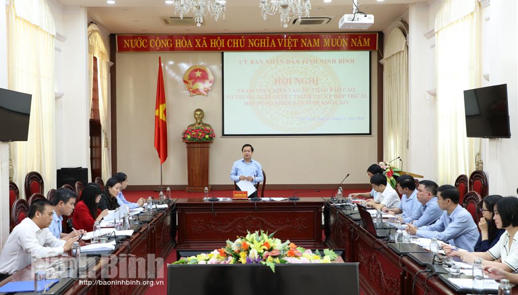Hội nghị lấy ý kiến vào dự thảo các Báo cáo, Tờ trình, Nghị quyết trình tại Kỳ họp thứ 21, HĐND khóa XIV