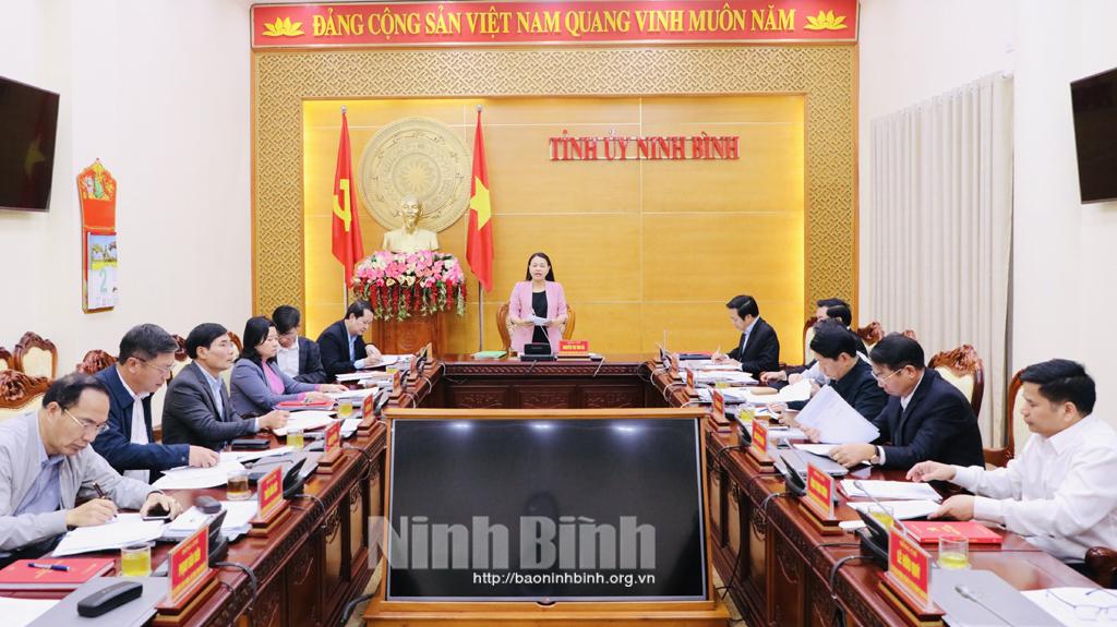Ban Thường vụ Tỉnh ủy cho ý kiến vào một số nội dung quan trọng