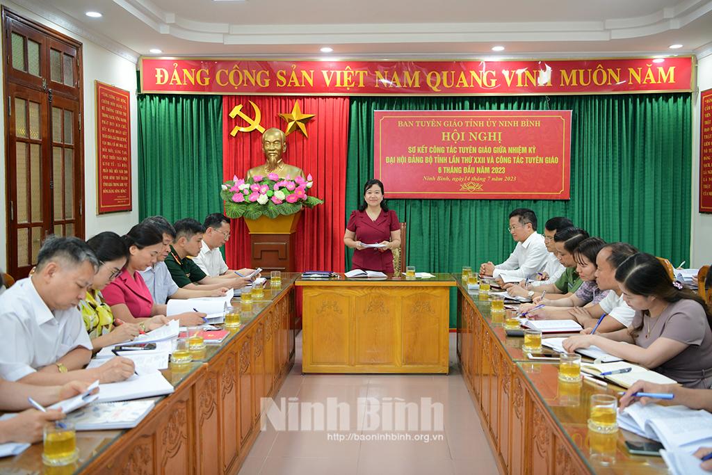 Sơ kết công tác Tuyên giáo giữa nhiệm kỳ Đại hội Đảng bộ tỉnh lần thứ XXII