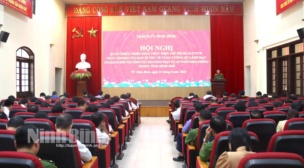 Thành ủy Ninh Bình quán triệt, triển khai Chỉ thị số 23-CT/W của Ban Bí thư