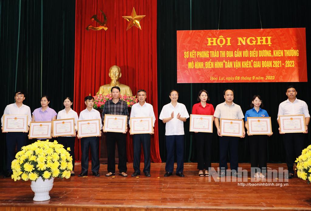 Huyện ủy Hoa Lư sơ kết phong trào thi đua "Dân vận khéo" giai đoạn 2021-2023