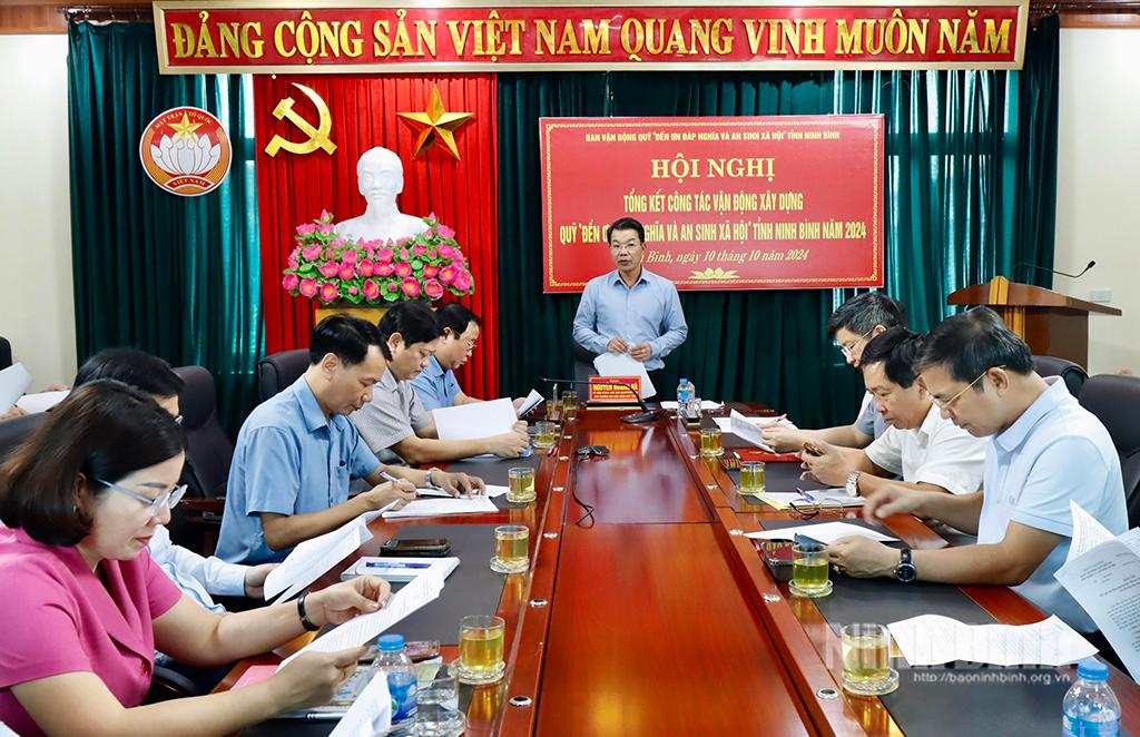 Tổng kết công tác vận động xây dựng Quỹ "Đền ơn đáp nghĩa và an sinh xã hội" tỉnh năm 2024