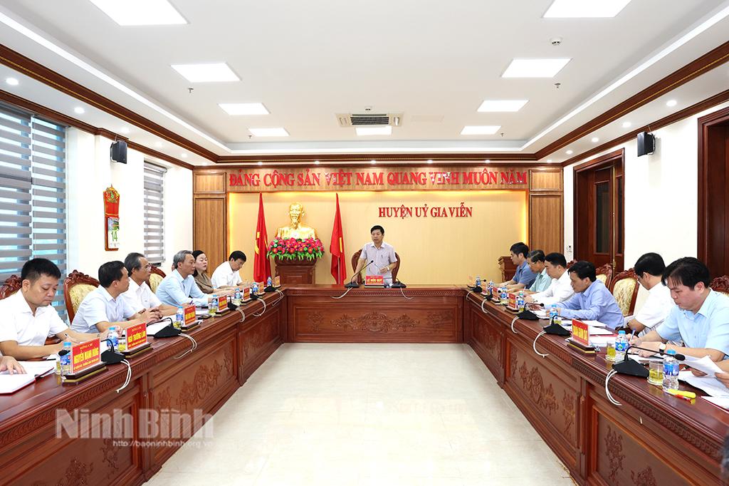 Đoàn giám sát của Ban Thường vụ Tỉnh ủy làm việc với Ban Thường vụ Huyện ủy Gia Viễn