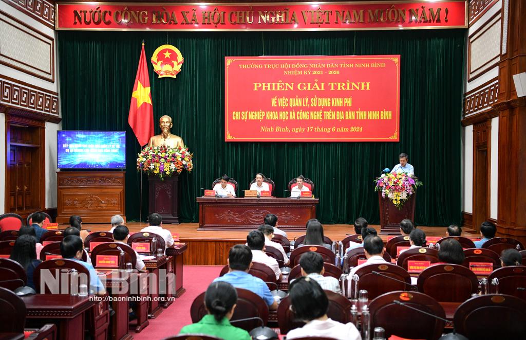 Thường trực HĐND tỉnh tổ chức phiên giải trình về việc quản lý, sử dụng kinh phí chi sự nghiệp khoa học và công nghệ trên địa bàn tỉnh