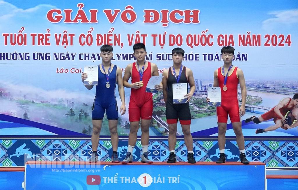 Các đô vật Ninh Bình giành 3 huy chương tại Giải vô địch các lứa tuổi trẻ Vật cổ điển, Vật tự do quốc gia