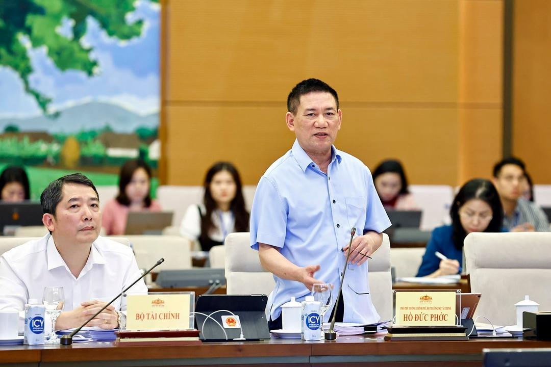 Phó Thủ tướng Chính phủ, Bộ trưởng Bộ Tài chính Hồ Đức Phơ phát biểu.
