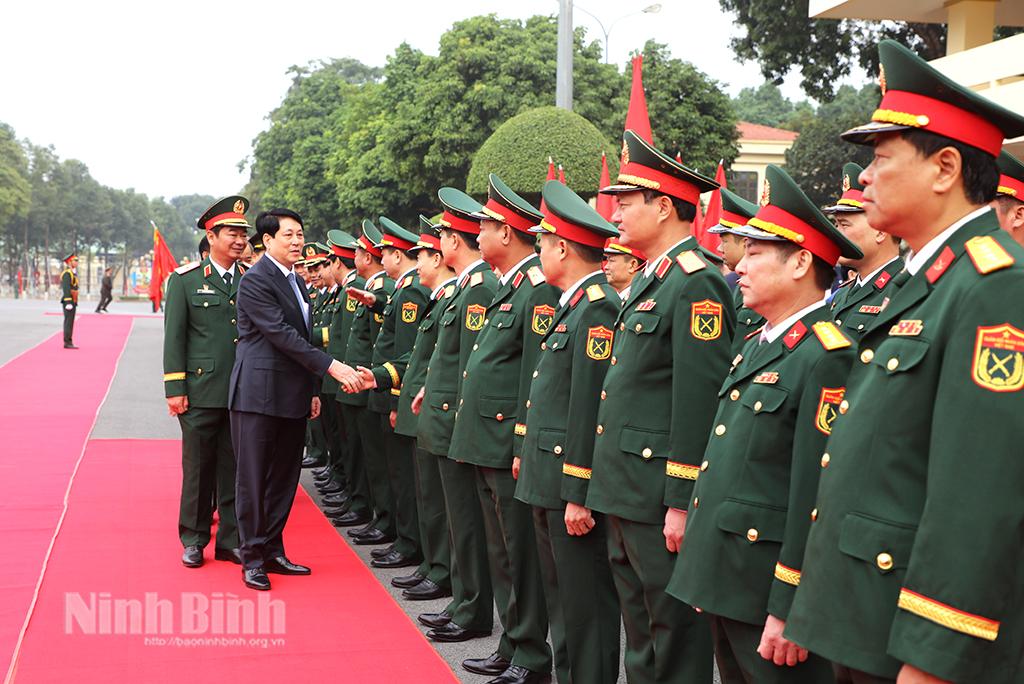 Chủ tịch nước Lương Cường thăm và làm việc với Quân đoàn 12.