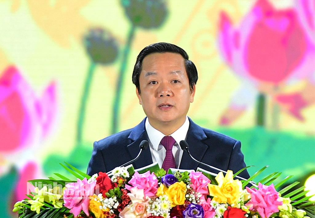 Đồng chí Phạm Quang Ngọc, Phó Bí thư Tỉnh uỷ, Chủ tịch UBND tỉnh phát biểu tại buổi lễ.