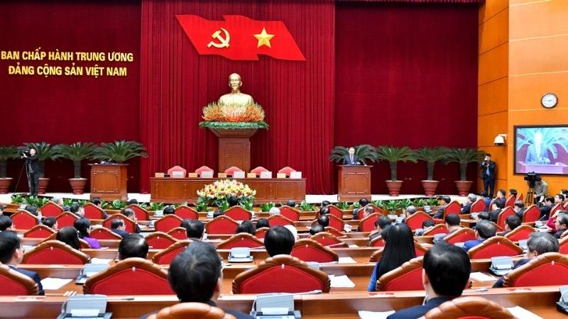 Toàn cảnh phiên bế mạc Hội nghị Ban Chấp hành Trung ương Đảng khóa XIII.