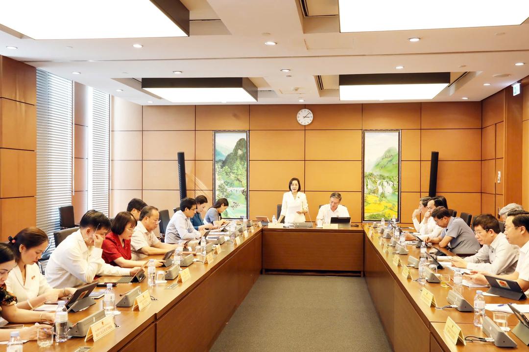 Đồng chí Phó Chủ tịch Quốc hội Nguyễn Thị Thanh phát biểu thảo luận tại Tổ.