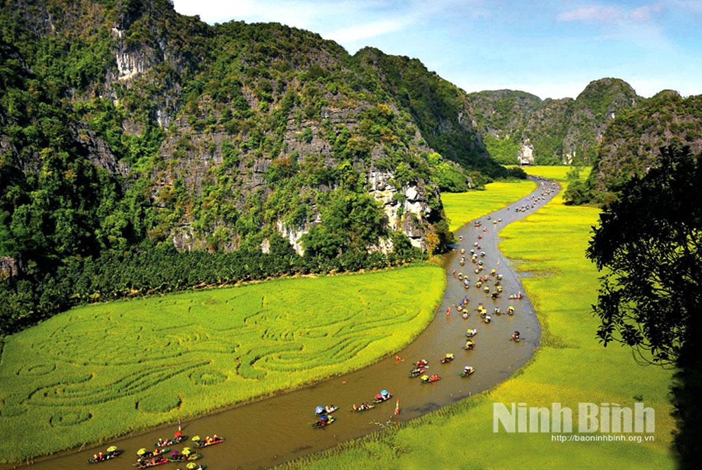 Du khách tham quan cánh đồng lúa Tam Cốc dịp Tuần Du lịch Ninh Bình năm 2025. Ảnh: Minh Đường