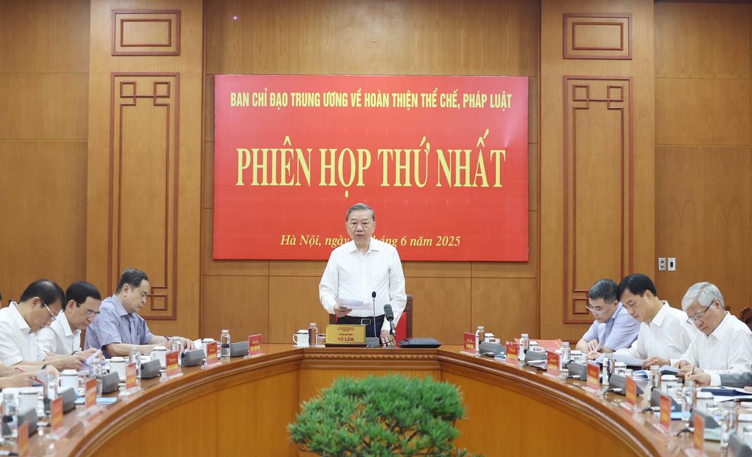 Tổng Bí thư Tô Lâm chủ trì Phiên họp thứ nhất Ban Chỉ đạo Trung ương về hoàn thiện thể chế, pháp luật.