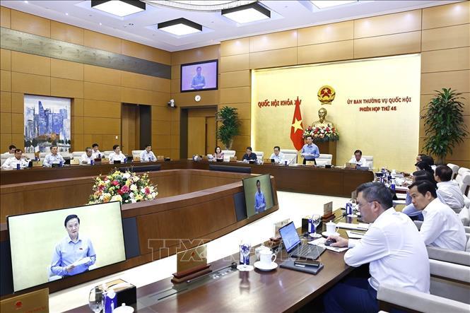 Quang cảnh phiên họp Ủy ban Thường vụ Quốc hội cho ý kiến về việc tiếp thu, giải trình, chỉnh lý dự thảo Luật Tổ chức chính quyền địa phương (sửa đổi), chiều 3/6/2025. Ảnh: Doãn Tấn/TTXVN