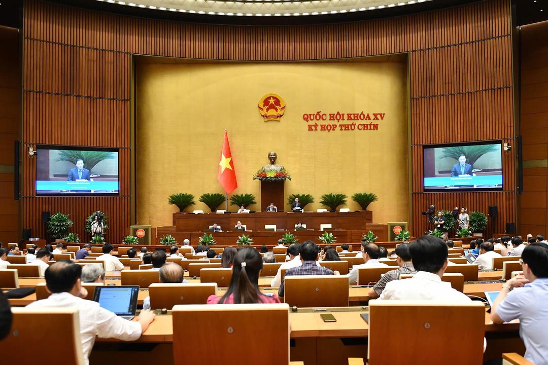 Phó Chủ tịch Quốc hội Nguyễn Khắc Định điều hành phiên họp . Ảnh: quochoi.vn