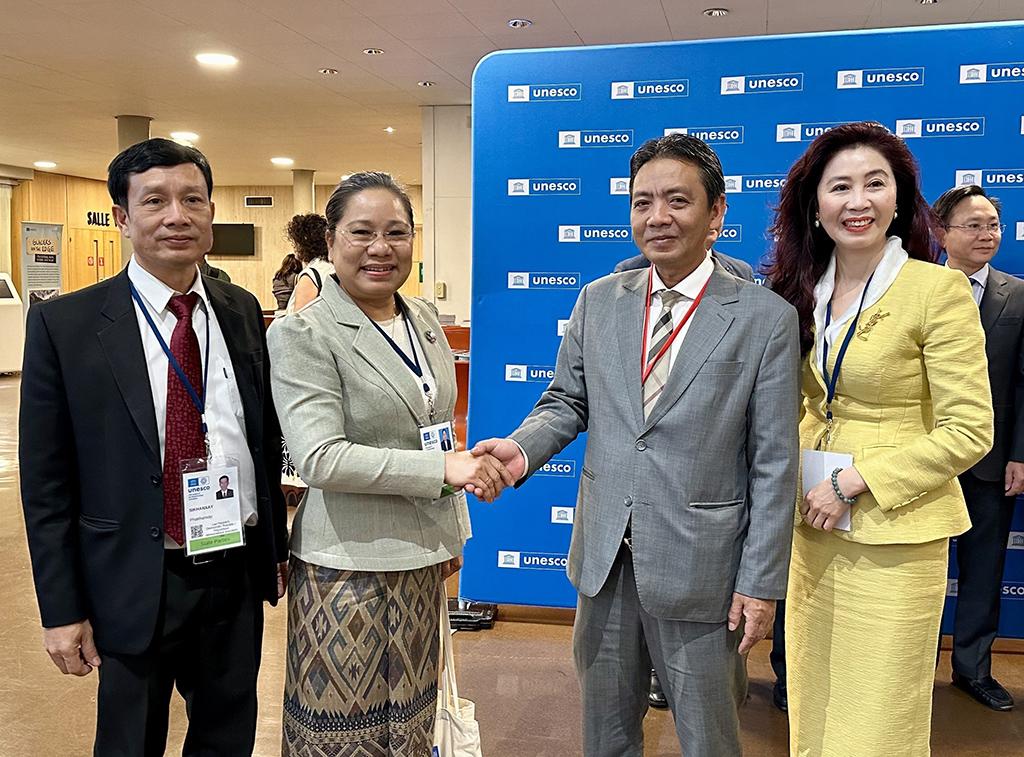 Phiên họp ngày 13/7 của Ủy ban Di sản thế giới, xem xét hồ sơ điều chỉnh ranh giới của Di sản thiên nhiên thế giới Vườn Quốc gia Phong Nha - Kẻ Bàng bao gồm VGQ Him Nam Nô (tỉnh Khammune, Lào). Ảnh: Thu Hà/TTXVN