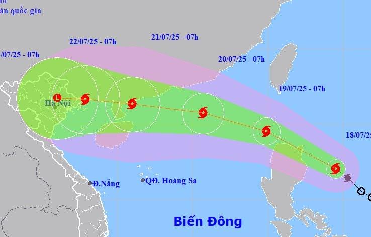 Bão Wipha hình thành, hướng vào Biển Đông và tiếp tục mạnh thêm.