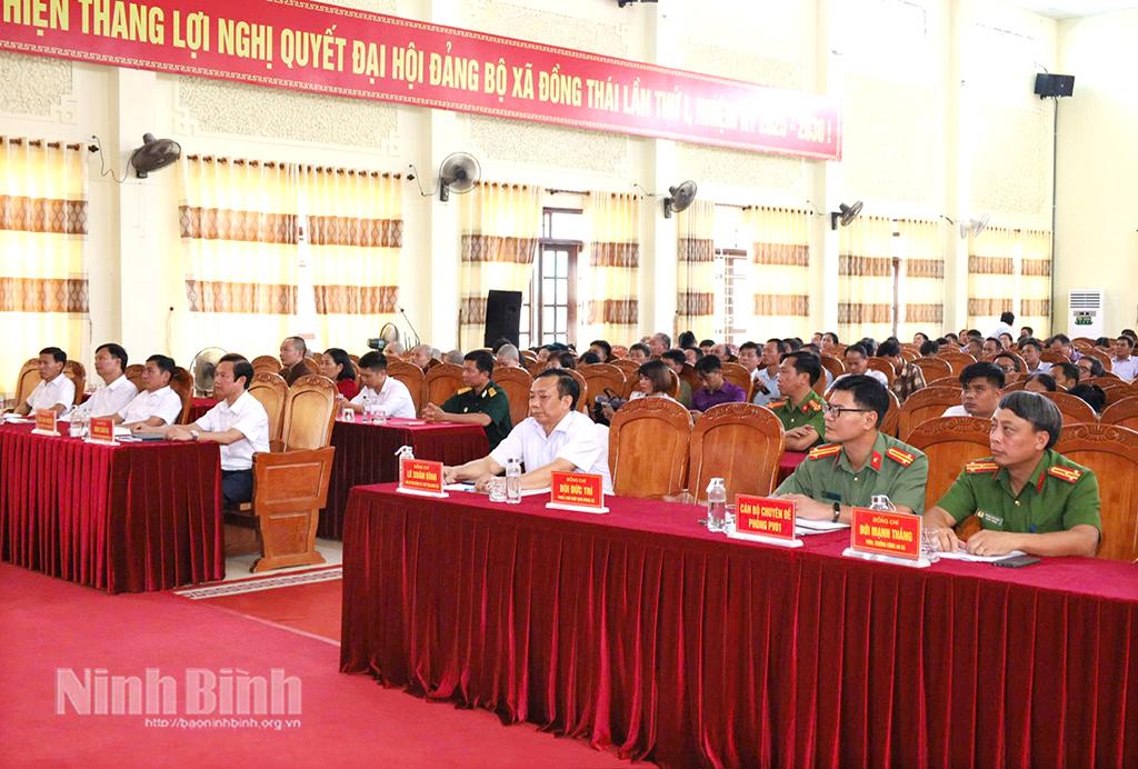 Các đại biểu dự Ngày hội Toàn dân bảo vệ an ninh Tổ quốc ở xã Đồng Thái.