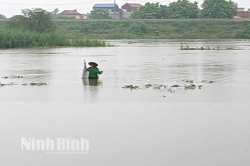 Lũ trên sông Đáy lên cao.