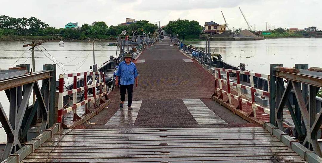 Cầu phao Ninh Cường. Ảnh: CTV