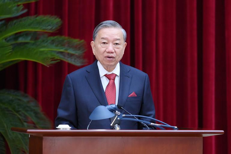 Tổng Bí thư Tô Lâm phát biểu tại phiên khai mạc. Ảnh: Đăng Khoa