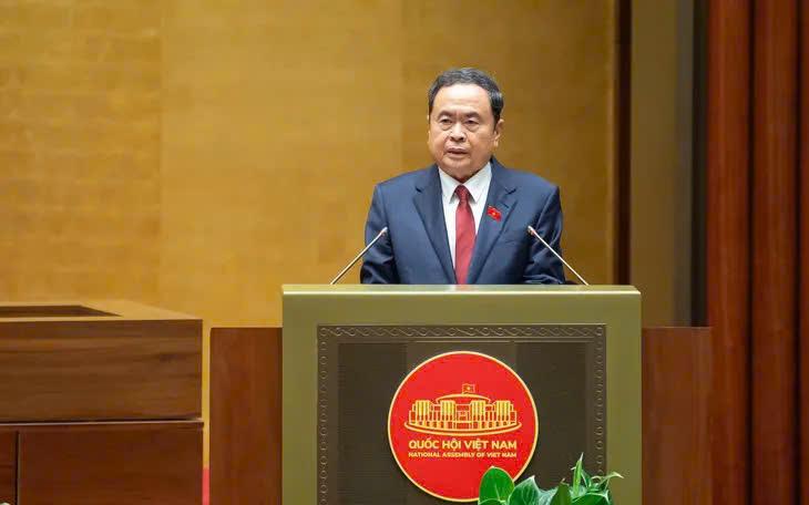 Chủ tịch Quốc hội Trần Thanh Mẫn phát biểu. Ảnh: VTV