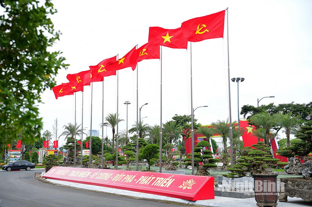 Rực rỡ cờ hoa chào mừng Đại hội Đại biểu Đảng bộ tỉnh lần thứ nhất. Ảnh: Trường Giang