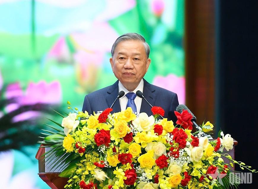 Đồng chí TÔ LÂM, Tổng Bí thư Ban Chấp hành Trung ương Đảng Cộng sản Việt Nam, Bí thư Quân ủy Trung ương.