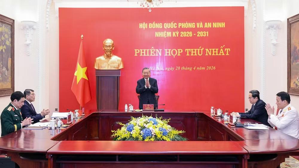 Tổng Bí thư, Chủ tịch nước Tô Lâm chủ trì phiên họp thứ nhất Hội đồng Quốc phòng và An ninh nhiệm kỳ 2026-2031. (Ảnh: DUY LINH)