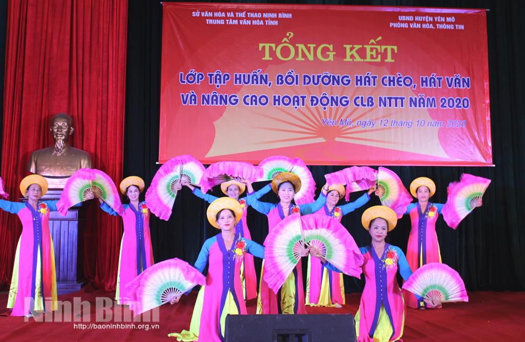 Tổng kết lớp tập huấn, bồi dưỡng hát chèo, hát văn năm 2020 tại huyện Yên Mô