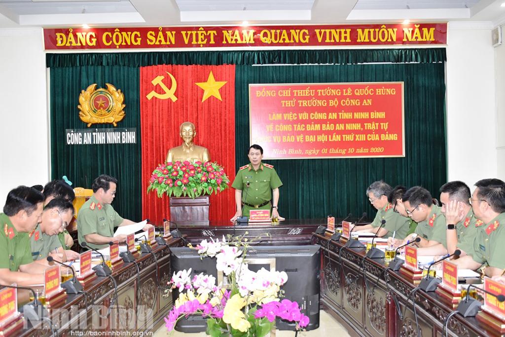 Thứ trưởng Bộ Công an làm việc tại Công an tỉnh Ninh Bình
