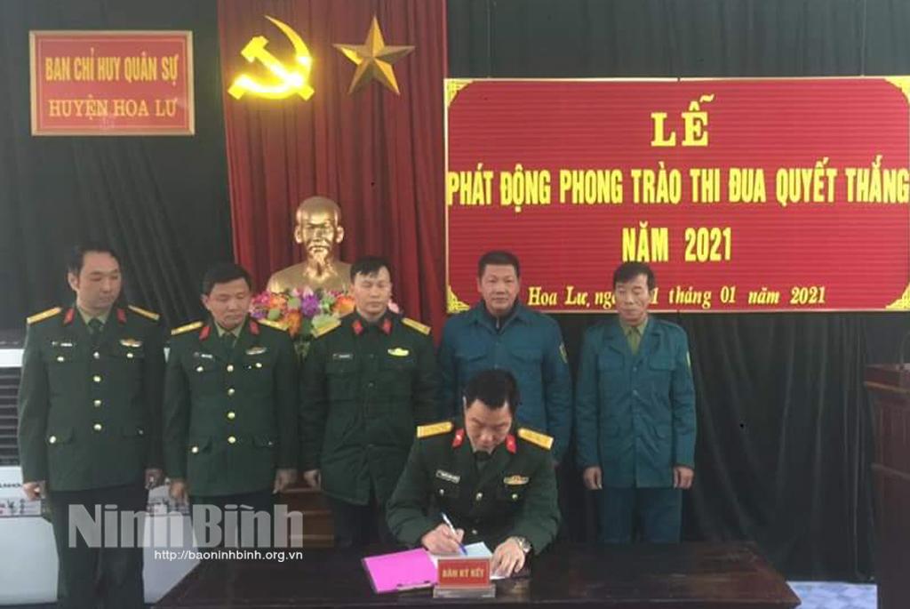 Ban CHQS huyện Hoa Lư phát động phong trào thi đua Quyết thắng năm 2021