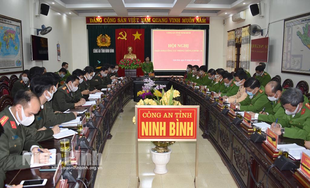 Công an tỉnh tổ chức hội nghị triển khai công tác phòng chống Covid-19
