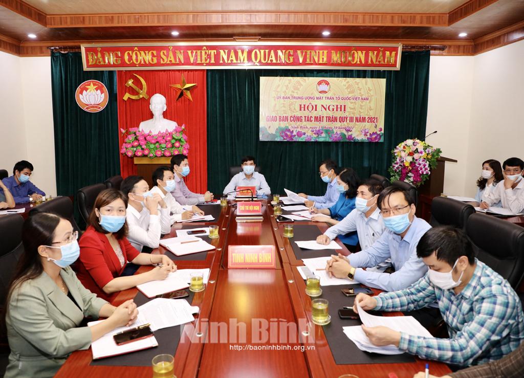 Giao ban trực tuyến công tác Mặt trận Quý III năm 2021