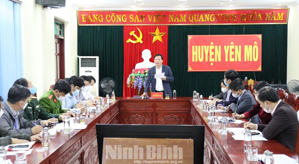 Hội nghị bàn biện pháp phòng, chống dịch COVID-19 tại huyện Yên Mô