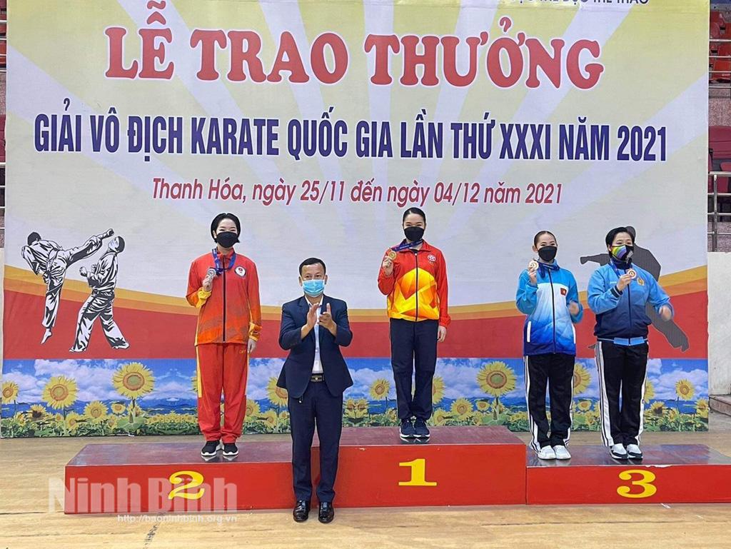 Karate Ninh Bình giành 3 huy chương tại giải Karate vô địch Quốc gia năm 2021