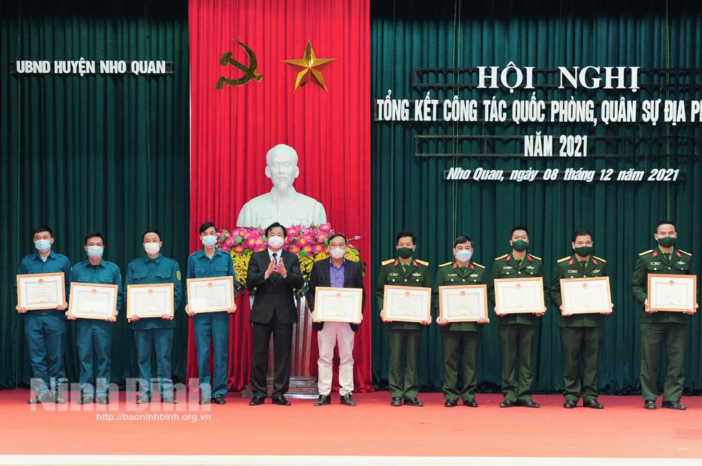 Nho Quan tổng kết công tác quốc phòng, quân sự địa phương năm 2021